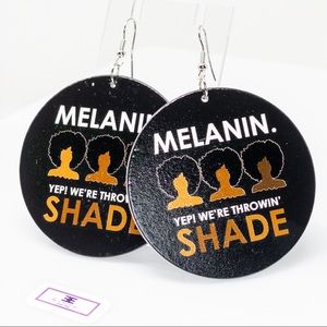 Melanin Hoops Earrings BLM Afro Beauty Fashion